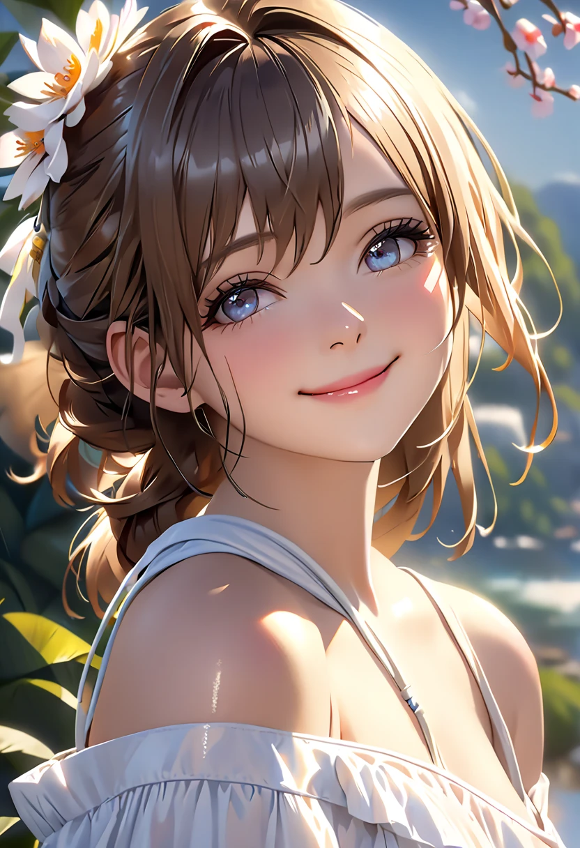 anime illustration, ((((highest quality)))), (((Ultra-precision CG 16K))), (((masterpiece))), BREAK skinny body, slender waist, medium Breasts, (((perky breasts))), ((sagging breasts)), (covered nipples),  (((tanned skin, tan lines))) , BREAK ( smiling, blush, determined expression, sweaty , Heavy breathing, embarrassed, ) , (natural make), BREAK narrow eyes, (streaked hair, hair intakes, colored inner hair, ) BREAK (((wearing printed oversized clothing , wearing wide-leg-pants, breasts is covered by outfit, (detailed panty), Narrow aisles,))) , wearing earrings , BREAK ( stick breast out,  bending over, all four, )) BREAK  (( ripples , horizon , under the cosmic sky on the cosmic sea , cosmic effects)), (((close-up of face, bust-up shot,  looking at viewer, ))), BREAK ((cinematic , from side , from above , (Distant view, Panorama), looking at viewer, )) , pinup magazine pose,