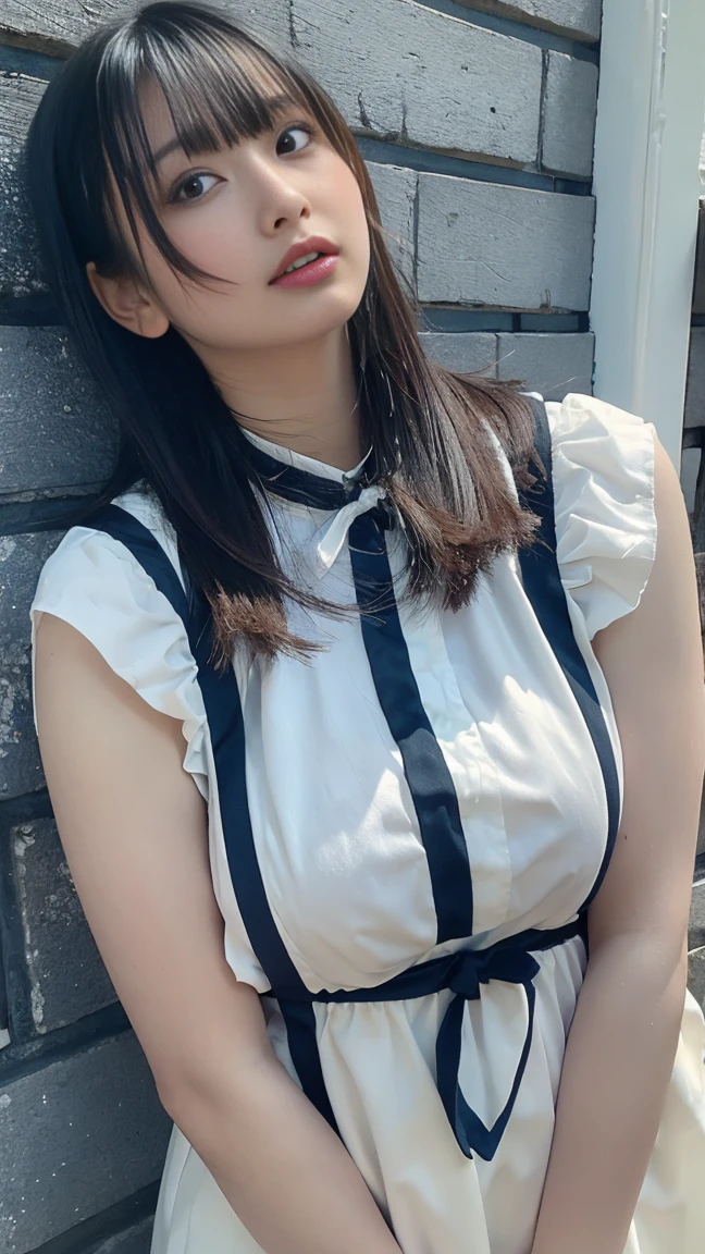 Masterpiece, 1 beautiful girl, Detailed, Swollen eyes, Top quality, ultra high resolution, (reality: 1.4), Original photo, 1girll, Cinematic lighting, Smiling,(huge tit) ,Asian beauty, Korean female, Clean, Super beautiful, little young face, Beautiful skin, Slender, Cyberpunk background, (Ultra photo realsisim), (high resolution), (8K), (Very detailed), (Best Illustration), (Beautifully detailed eyes), (Super detailed), (the wallpaper), (Detailed face), audience looking, finedetail, Detailed face, pureerosfaceace_V1, Smiling, 46-point oblique bangs, Staring straight ahead, Neat and clean clothes, Black colored eyes, Red armor, Traditional Japanese red armor, Short skirt, The hair color is bright red, body facing front, nice thigh,ブロンドヘア、ワンピース