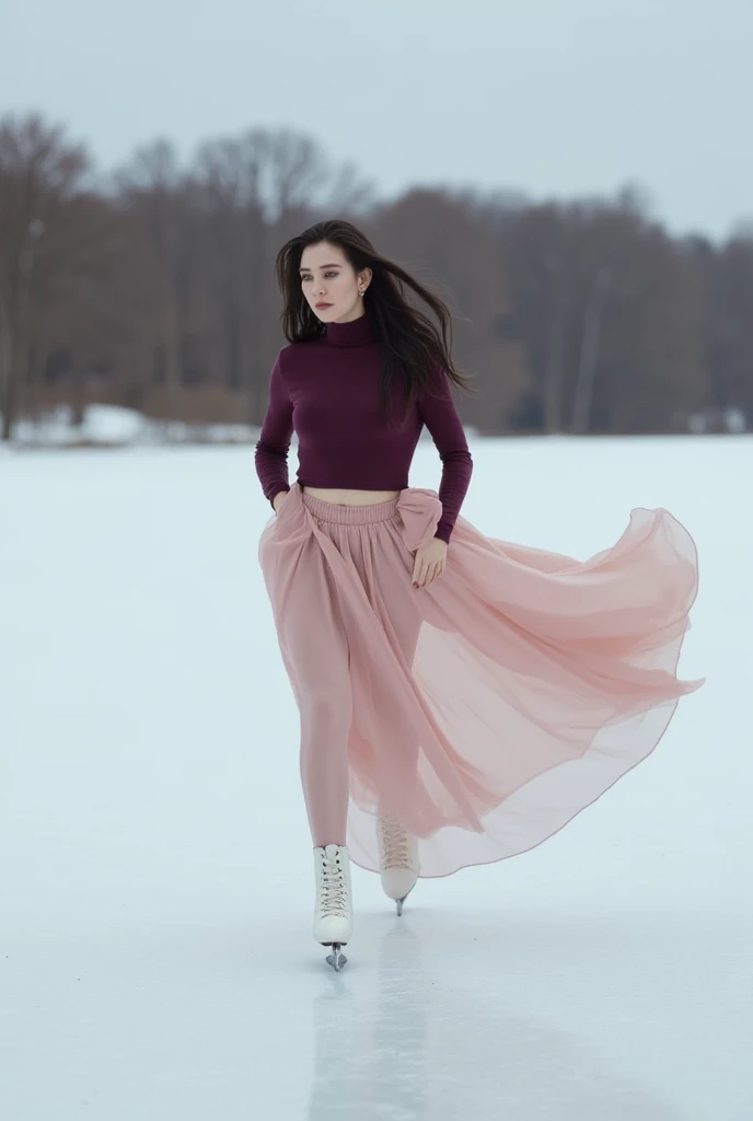(full body:1.5)， (Polished pointed toe stockings heels:1.2), (Dance on top of snowy mountains:1.2),(In pink|amarelo|blue colors|green color|red colour|white colors|black in color|purpleish color|greys|Beige|Flesh color 1.4)，(Accurate and perfect face:1.2)，Dressed in Princess stretch dress women's clothing,A shallow laugh,,hyper HD, Ray traching, reflective light，structurally correct, Award-Awarded, high detal, lightand shade contrast, Face lighting，cinmatic lighting, tmasterpiece, super detailing, high high quality, high detal, best qualityer, 16k，