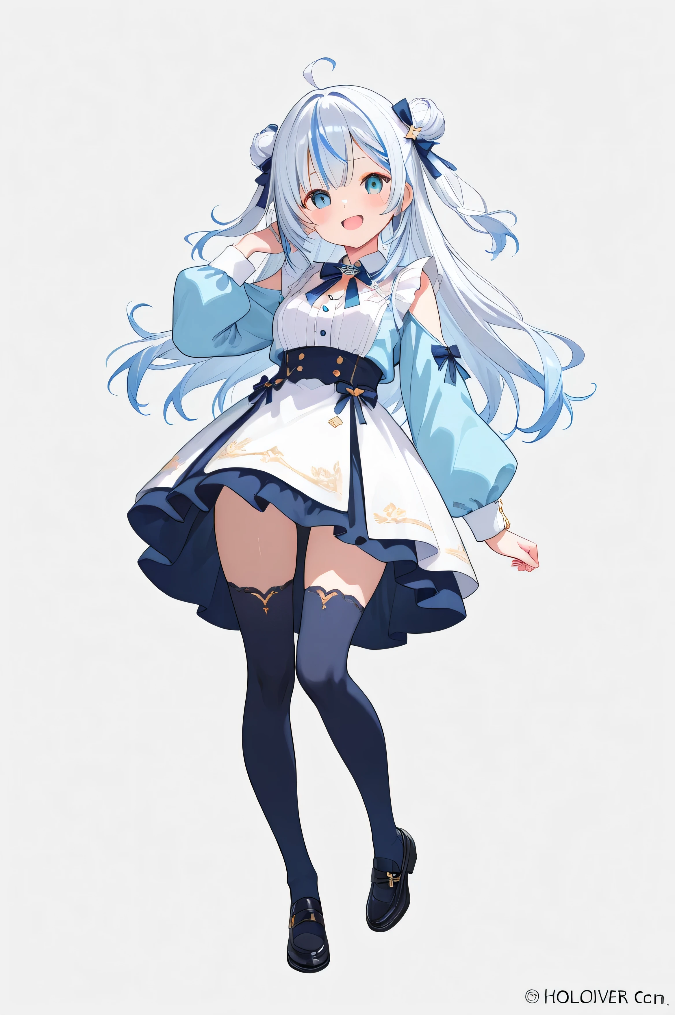 A girl, half angelic side, half demonic side, facing front