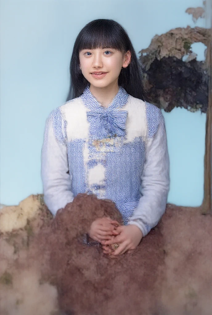 16K、22 year old Japanese woman、(Pure white off-the-shoulder knit long sweater:1.8)、(Plain navy blue mini skirt:1.8)、A very beautiful and symmetrical small face、(9-head small face:1.8)、Big and beautiful eyes、Beautiful, large, firm breasts that don't sag、bare clavicle、Naked shoulders、Deep cleavage、(Super long and lustrous straight hair that reaches down to the waist:1.8)、(Brown Hair:1.8)、(Long and slender legs:1.8)、(She looks at the viewer with her beautiful eyes and a genuine expression of adoration.:1.8)、(Always be alone in the photo:1.8)、(One girl:1.8)、(No anatomical abnormalities:1.8)、(Only one person is in the picture:1.8)、(One girl:1.8)、