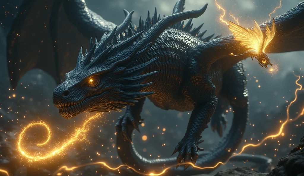 A large, majestic dragon emerging from dark caverns, breathing fiery flames, its detailed scales glistening against the damp rocks and stalactites, a colorful and dynamic central composition, (best quality,4k,8k,highres,masterpiece:1.2),ultra-detailed,(realistic,photorealistic,photo-realistic:1.37),dragon,full body,centered composition,dragon emerging from caves,dragon breathing fire,colorful,scales,rocks,wet ground,stalactites