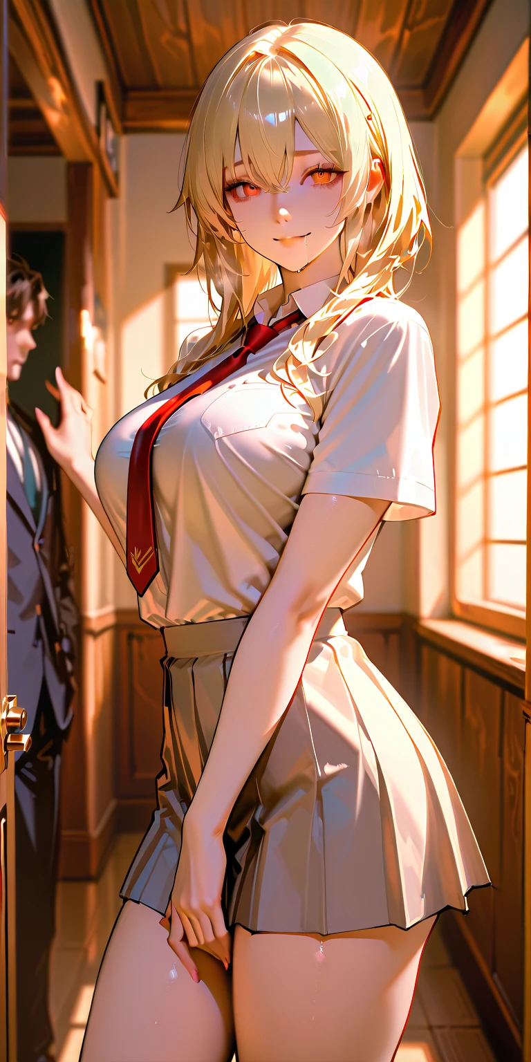 1womanl,33yo,熟妇,Bigchest,Raised sexy,Pornographic exposure, 独奏,Beauty contests,standing on your feet(Background with:aerodrome,snow mountains,Planes,at winter season,Blizzarding,Big snowflakes)in an airplane, She has long blonde hair,Long hair flutters in the wind,Redlip,Black girl,dynamicposes,Sweat profusely,drenched all over the body,seen from the front, hair straight, mostly cloudy sky,(((tmasterpiece),(Very detailed CG unity 8K wallpaper),best qualtiy,cinmatic lighting,detailed back ground,beatiful detailed eyes,Bright pupils,(Very fine and beautiful),(Beautiful and detailed eye description),Blue eyes,Redlip,ultra - detailed,tmasterpiece,)),facing at camera,(The upper part of the body),A high resolution,ultra - detailed),revealing breasts,Bare genitalia, Bulge,legs are open,sexyposture,Camel toes,Flushed complexion,Open-mouthed,frontage,stewardess,Boat type cover(Wearing:White transparent flight attendant uniform,Large colored bow tie,Sexy black miniskirt)