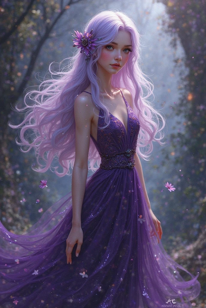A unique, and the most beautiful god in a purple dress