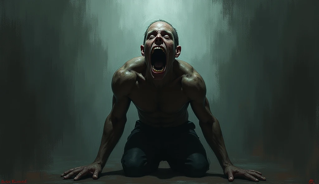 Person dying of bottomless fear
