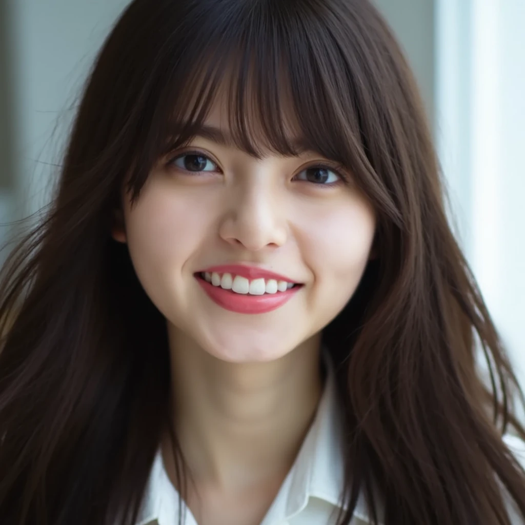 Pale Expression This image is a close-up portrait of a young woman., pale skin - SeaArt AI