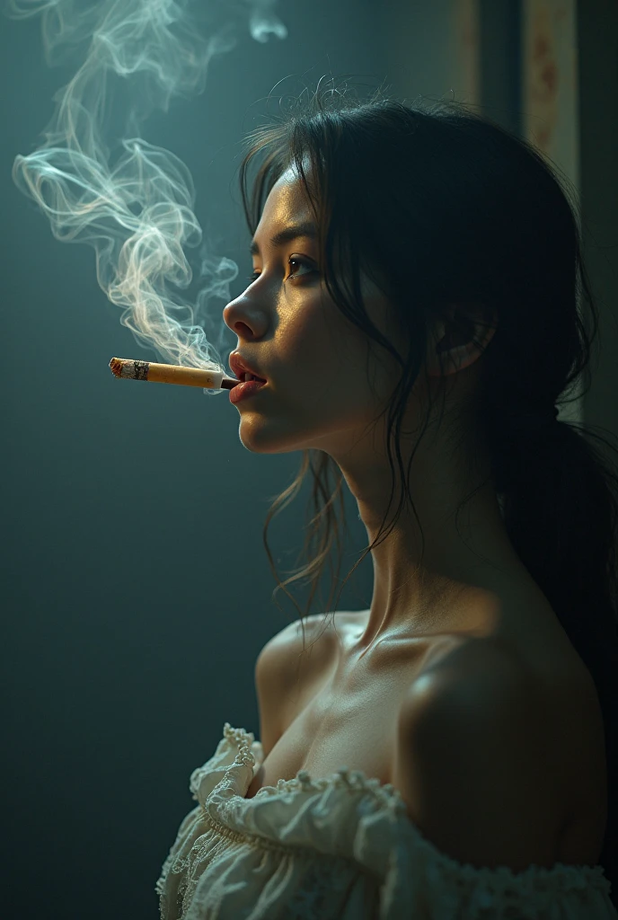 Kolobok eats sturgeon, sitting on angelina jolie's , and smokes a cigarette