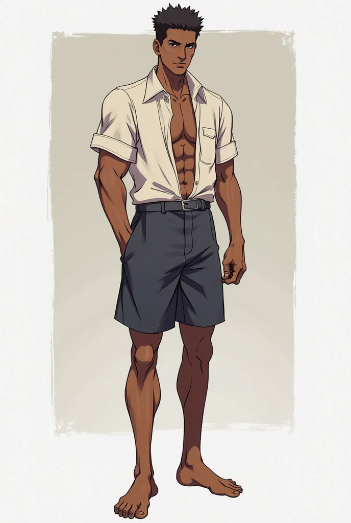 African black man with white wavy hair with rabbit ear head accessory a visibly fit athletic body shirtless with black underwear , Masterpiece artwork , NSFW