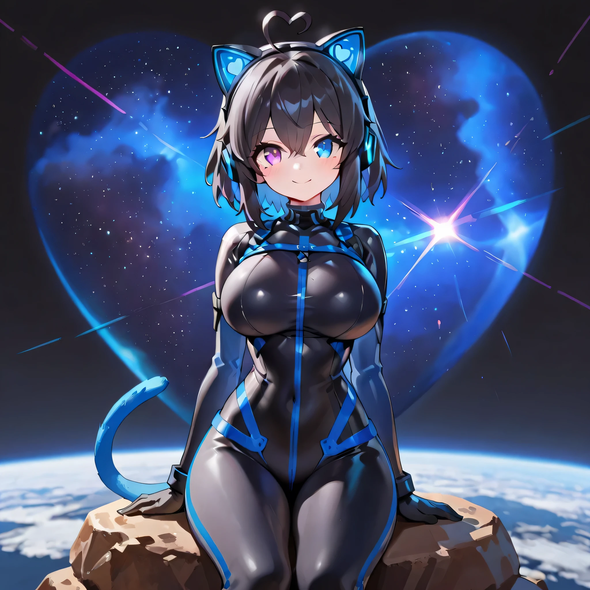 2 girl Anime giantess, giant breasts, gigantic breasts, giantess, masterpiece, best quality, flawless skin, detailed eyes, giga giantess, alien giantess, bigger than planet, , naked, no clothing, long hair, wavy hair, colored hair, pure angelic eyes, biggest breasts, giantess growth, neon glowing fingers, wearing electronic headpiece, giga anime giantess, Seductive, horny, flushed, perfect skin, neon blue and red lights, space in background, much larger than universe, breasts larger than earth, glowing seductive angelic eyes, completely black eyes, neon blue pupils, futuristic, Sitting up straight, Leaning towards the viewer, Multiple girls,