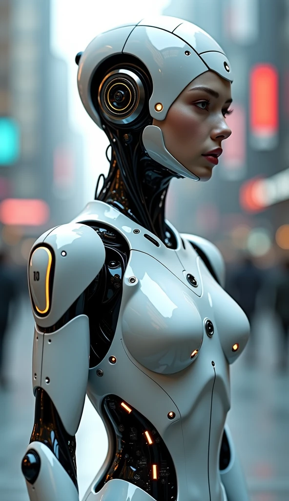 How AI is changing our life. make a  picture of female robot