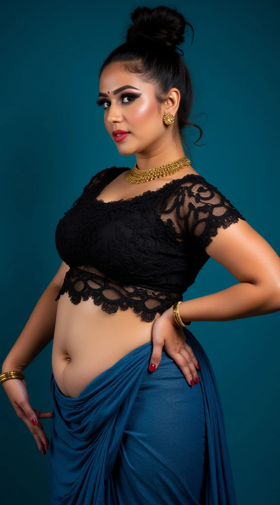 Foto RAW, photorealistic, photography, full body shot, master shot, perfect eyes, goddess like beauty, pierced eyes, perfect thick chubby mallu Desi aunty bhabhi, Wearing a Stanapatta, a chest-band.Saree model, model Photography, Indian saree shoot, Indian traditional wear advertising photography, traditional wear brand shoot, face of Indian actress Sonakshi Sinha, masterpiece, realistic, realism, incredible details, pleasure, photorealism, detailed skin, skin pores, high contrast, photorealistic Artstation 8k HD digital art trend of high definition and detailed realistic skin texture, ultra detail, realistic skin texture, armature, best quality, ultra high definition, (photorealistic:1.4),, high resolution, detail, raw photo, sweat, Re sharp, by Lee Jefferies Nikon D850 Film Stock Photo 4 Kodak Portra 400 Camera F1.6 Lens Rich Color Ultra Real Realistic Realistic Textures Dramatic Lighting Unreal Engine Trending at Art Station Cinestill 800,(pele altamente detalhada: 1.2), 8k UHD, DSLR, soft-lighting, alta qualidade, grain of film, Fujifilm XT3,she didn't like to wear blouse or bra, she is happy to wear only saree, she hates blouse or bra, detailed hairy armpits, hyper realistic skin, skin pores, sweat, veins,