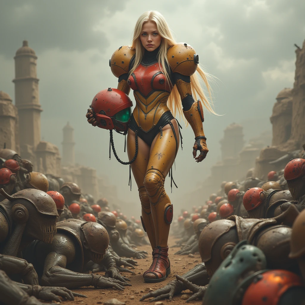 Samus Aran teaches princess peach how to shoot an AK-47