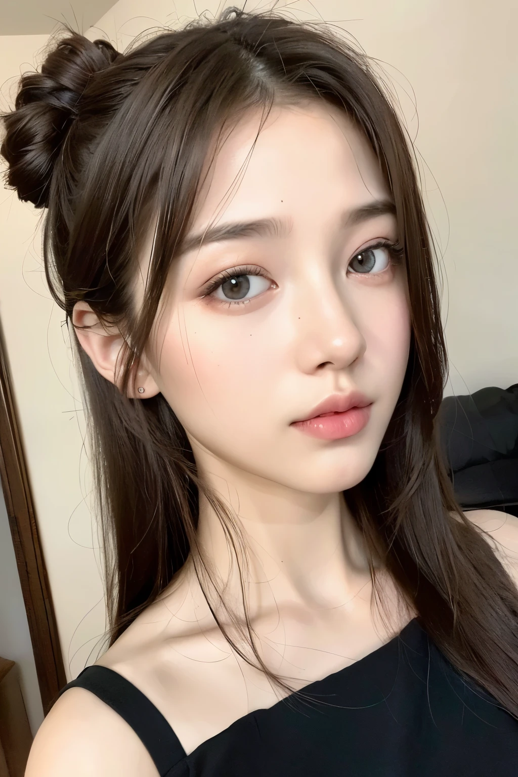 ((highest quality, 8k, masterpiece :1.3)), One girl, Beautiful woman with slim abdominal muscles :1.3, Mio Imada,(Random Hairstyles :1.2), Oversized tank top :1.2, Highly detailed face, Fine grain, double eyelid, Underarm