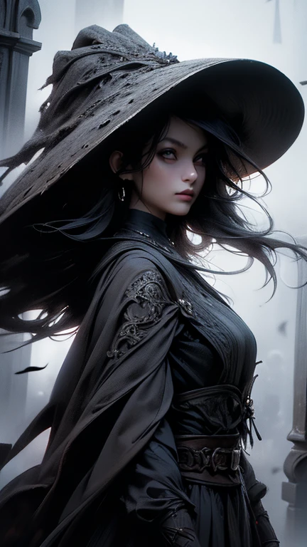 (Fatal Beauty,A fascinating villain,witch) ,(A supple and powerful physique),(Sensual charm),(Mysterious charm:1.1),(Captivating silhouette),(highest quality,High resolution:1.2),(dark,Threatening:1.1),((dark horror theme:1.5),(Thriller:1.5)),(Dark fantasy:1.5), (((Countless stars fly away:1.5),(Absurd:1.5),(wonderful:1.5))),Woman in a Red Dress, (Powerful figures:1.1),(((Big Breasts))),(((Fiery crown:1.1))),prime color,Urban,Very detailed,masterpiece,Intricate details,Faded,Very detailed, Eye for details,Intricate details,Dark and spooky atmosphere, Spiritual Beings, Unforgettably beautiful, Ghostly figures, Shadow-like shape, Spooky whispers, Ominous Aura, Goth Maiden, Very darkHer eyes, Like dazzling fur in a starless haze,Her Mogul Snaps, Mysterious Cemetery,Black hair swaying in the moonlight, She summons darkness, (beautiful: 1.7), (Black Hat: 1.6), (An intricately decorated jet-black cloak: 1.6), (Delicately decorated cloak, although it is damaged: 1.5), Hypermaximalist, Breathtaking oil paintings, Surreal, Ultra-realistic digital illustrations that mimic the style of oil paintings, Seamlessly blending the psychedelic visionary art of Alex Grey with the physio-mechanical aesthetic of HR Giger. Wonderful configuration, (Eyes Shining:1.6)、(Glowing Eyes:1.1),(hellish landscape:1.1),(fire,sulfur:1.1),(Threatening atmosphere:1.1),(dark shadows,Threatening presence:1.1),(Unlucky Clouds,Stormy Skies:1.1),(dark,Spooky atmosphere:1.1),(Aura of misfortune,Evil energy:1.1),(dark aura,cigarette:1.1),(Extreme heat,Burning Flames:1.1),(Nightmare Visions:1.1),(Predicting the end:1.1),(Whispers of misfortune,Devilish laughter:1.1),(Cry of pain,echoing screams:1.1),(Bad luck symbol,Ancient runes:1.1),(Mysterious Relic,dark art ifacts:1.1),(Infernal Ritual,Ritual sacrifice:1.1),(Eternal Ruin,A hopeless existence:1.1), Inspired by the background of the abandoned mecha. Art created by Craig Mullins, Necrostyle., Detailed Description, Futuristic sci-fi scene. Focus on SF con