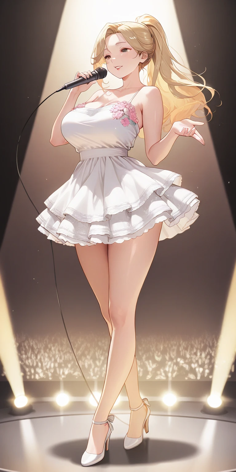 anime Illustration of a ballerina, white costume, tutu, camera perspective from underneath her thighs, showing pelvis, low shot, exposed thighs,
close up of crotch area from below, camera looking up, raising arms and legs, low camera angle, close up of underwear, showing from underneath tutu skirt, shot angle from underside, one leg raised up high, inner thighs, underwear, exposed crotch, visible groin, pubis mons, spread legs, on stage, looking from below, one leg raised up, tutu blown up, close up of crotch area from below