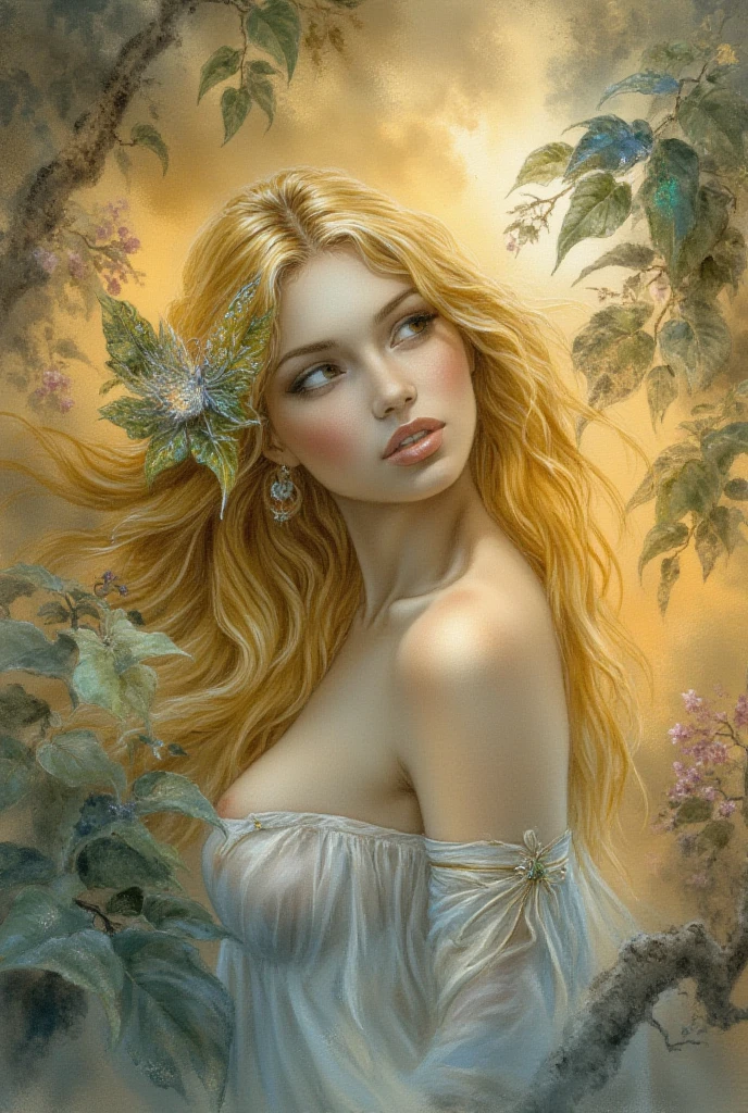 Unbeatable masterpiece, surreal 8K, Perfect artwork, Super Detail, best quality, masterpiece 4K aesthetic wallpaper, master piece, Award-winning artwork, Official Artwork, Cinematic lighting. (Great work: 1.3), (best quality: 1.1) (master piece: 1.3) This a masterpiece of female portraiture and considered a masterpiece. The Chinese fairy in the photo charming, sexy and charming. Her delicate face, Her lips are delicate and soft, she richly dressed, Her white gold finish shines, and her hair carefully trimmed, as if it were a perfect work of art. The background a crystal clear water pond, as if mixing with the sensuality of the women, presenting a dynamic and seductive visual effect. - --auto --s2