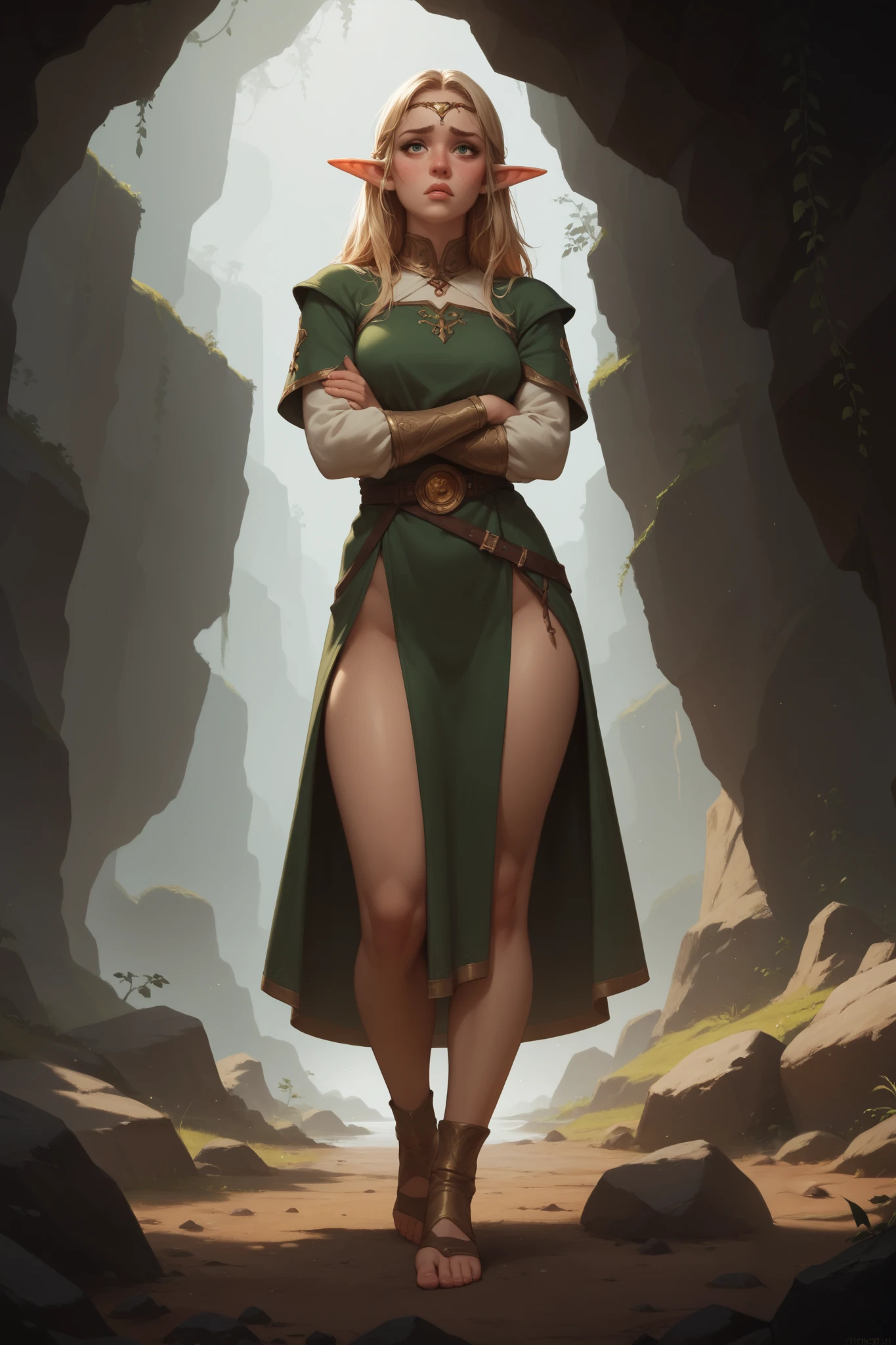 standing on the top of the rock, There was an elf.
new, Undressed from head to toe, blonde pubic hair and sexy lips .
The steam enveloped her body l, and her moist hair trickled down like golden threads over her pearlescent skin.
Your eyes, but , they were not those of an embarrassed lady, but those of a hunter who caught her prey.
She crossed her arms and repeated, Impassive :