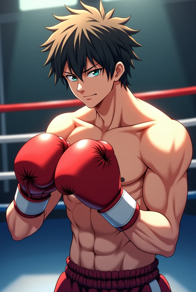 T-shirt design, Illustration watercolor, Center Art, Fierce boxing ring background, watercolor painting style, Afuro Samurai) ha、It is an independent seinen manga of Japan (doujinshi) Created by Takashi Okazaki, boxing、Boxer, 38 years old, Solo, Male Focus, Sword, grayscales, Afro hair, manly, Fierce, Holding, facial scar, Upper body, Incredibly strong, Rita Rothweisse, Gothic color, mood of nervousness and fear,, Art List_milliliter, Watercolor style, InkStyle, Sketch style, Hand drawn lines , Edgeline, Ink marks, pencil lines, Vivid colors, Super realistic, Textured skin