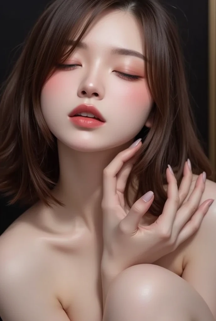 Masterpiece, Best Quality, Extremely Detailed 8k, Ultra HD, Ultra-detailed, Highly Detailed, Ultra High Realistic, Ultra-realistic, Hyperrealistic, Hyperrealism, (1girl:1.5), (Solo:1.5), (Beautiful Rosy Zhao:1.5), (Beautiful Cute European:1.7), Anatomically Correct, (Detailed Realistic Skin Texture), (Realistic Big Breasts), Slender Abs, (Closed Mouth:1.3), Nsfw, Dynamic Pose,