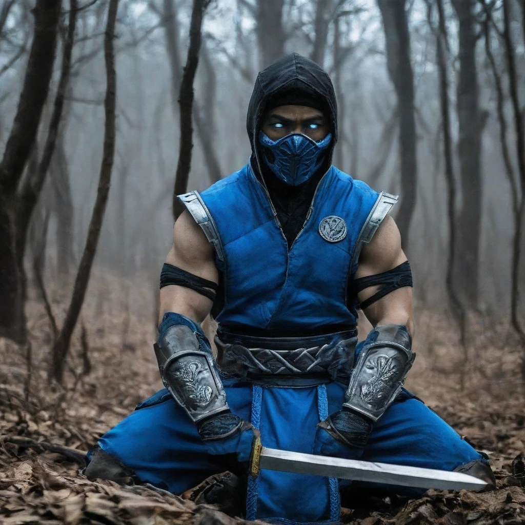 Horror theme,  um bebê de 3 meses caracterizado como Subzero
Mortal Kombat style, fictional universe consisting of numerous kingdoms, Subzero,kuai liang,tundra, blue clothes,LK-520 ,a man in a  blue clothes holding a knife,Alone,blue eyes,1 boy,arm,Focus 3-month-old baby , outdoor,armdura, tree ,mask,shining, capable,nature,shining eyes,neve, forest , live-action, white sclera eyes, Muscular, fitness, fighters, action-adventure, brutal and horrible style, Mortal Kombat style, mk,  serroteo,  Disturbing, dark,  serroteo, suspenseful, Grim, Highly detailed