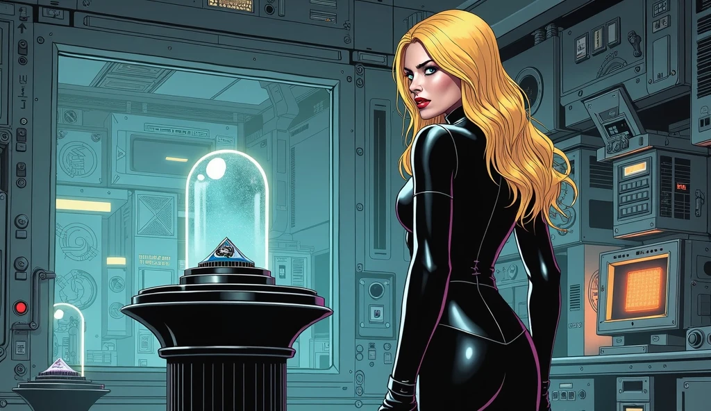 face shot of florence2 dressed as black widow, (black widow costume), (super hero pose), style of marvel comic book, masterpiece, best quality, Intricate, High Detail