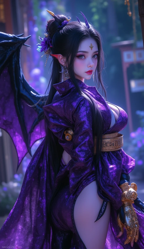 ((Best Quality, masutepiece, 超A high resolution、The most complex and detailed depictions)), ((One Beautiful Witch、perfect witch;Final form、evil dark wizard、Standing、Walking through the burnt fields、creepy and beautiful costumes、Evil makeup、Purple lips、eyeshadows、very intricate gothic dress、the most luxurious and intricate decorations、black and purple evil giant dress、The most gorgeous and evil giant dress、the most gorgeous purple and black princess dress、Purple Flame、huge purple flame、filled with purple flame、Giant Pillar of Fire、realistic purple flame、Purple Flame、huge purple flame、the most luxurious and intricate costumes、evil witch complete costume))、((Take a photo from your lap、Perfect gas chamber、Evil smile、The background is a burnt field、Grassland burning with huge purple flames、purple burning meadow、Grassland burning with huge purple flames、A meadow filled with huge purple flames))