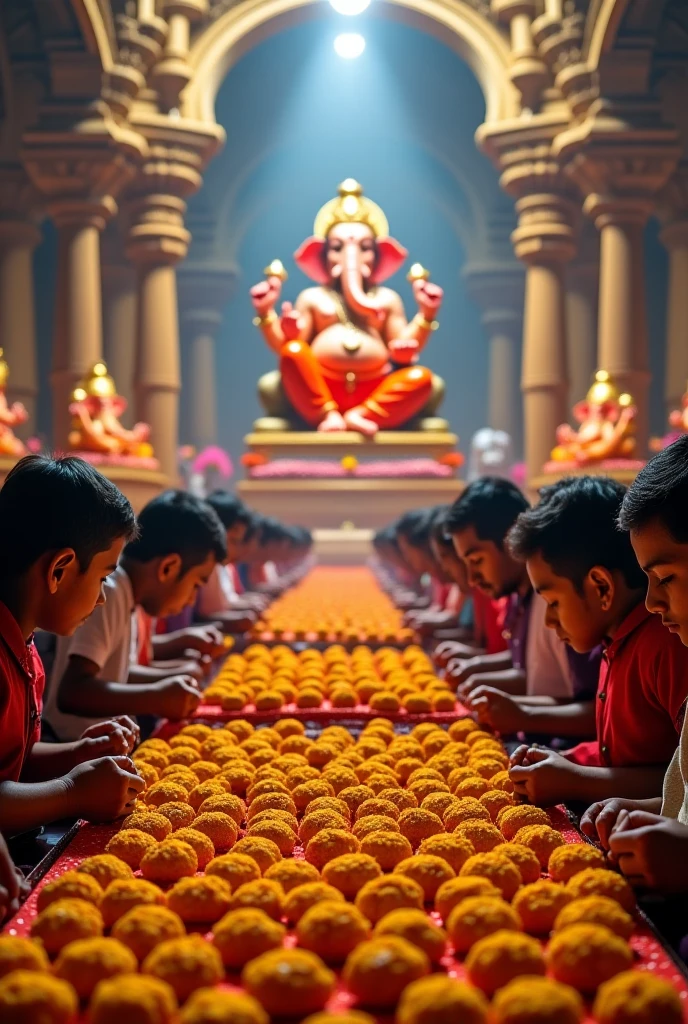 Lord ganesha teaching students wearing suit in the classroom on vignan higher secondary school