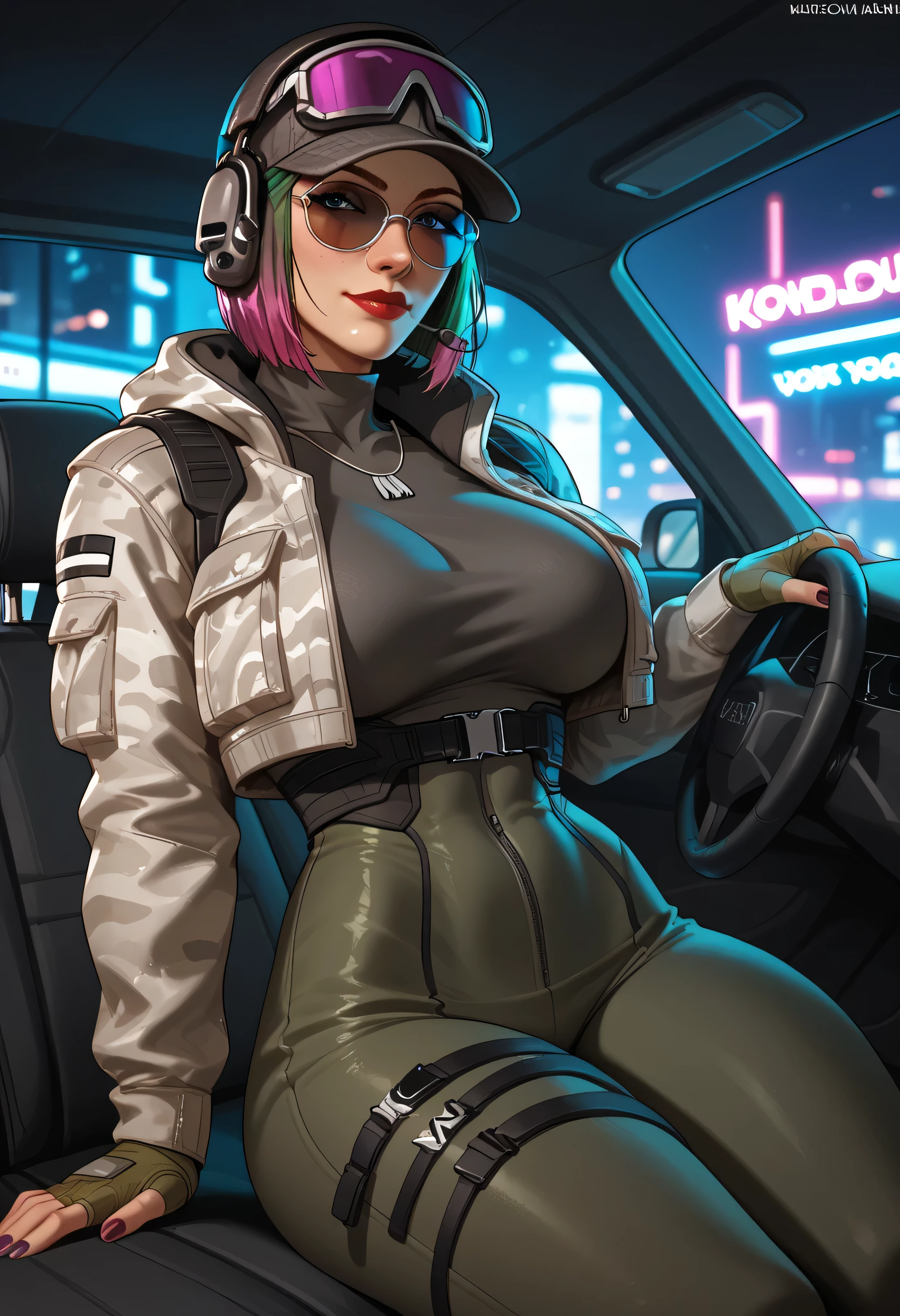 result_7_higher, result_8_higher, result_9, break , , \(Rainbow Six Siege\), elite \(Rainbow Six Siege\), result_9, result_8_higher, result_7_higher, result_6_higher, One Girl, sits inside a, car. Cyberpunk clothes, ملابس ملونة, jacket, sunglasses , has , curve, huge breasts, narrow waist , wide hips, thick thighs, neon lights , colorful clothes look at the viewer, Cowboy shooting, dynamic position, A smile , cute, Wide shot , Alone, Dutch Angle,
AbimbalibXLP, lipstick , really, extended blouse with large breasts, narrow waist , wide hips,