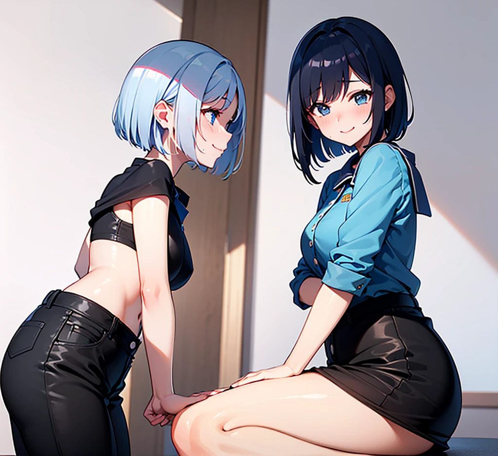 1girl, short gray hair, blue eyes, wearing sci-fi clothes,sit on gaming bedroom, absurdres, high res, ultrasharp, 8K, masterpiece, looking at viewer