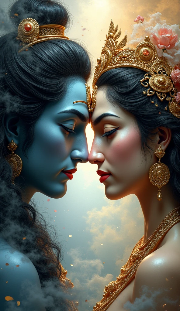 Lord krishna and lord shiva face to face