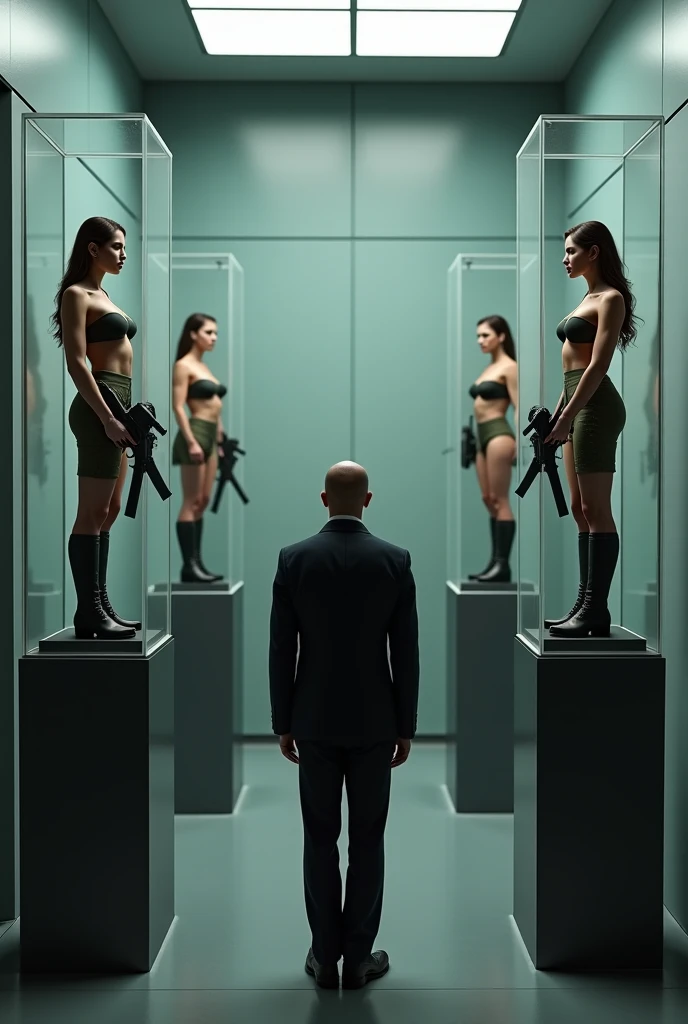 3 sisters female robot
full body shot
whole body mechanics
Everyone is a machine except for their faces.
perfect face
Everyone is naked and their genitals are exposed.
All have mechanical limbs
There is not much difference in height
From the left: feet shaped like high heels
The middle leg is shaped like a loafer.
Barefoot on the right
Are standing
Inside the Institute
they are touching each other