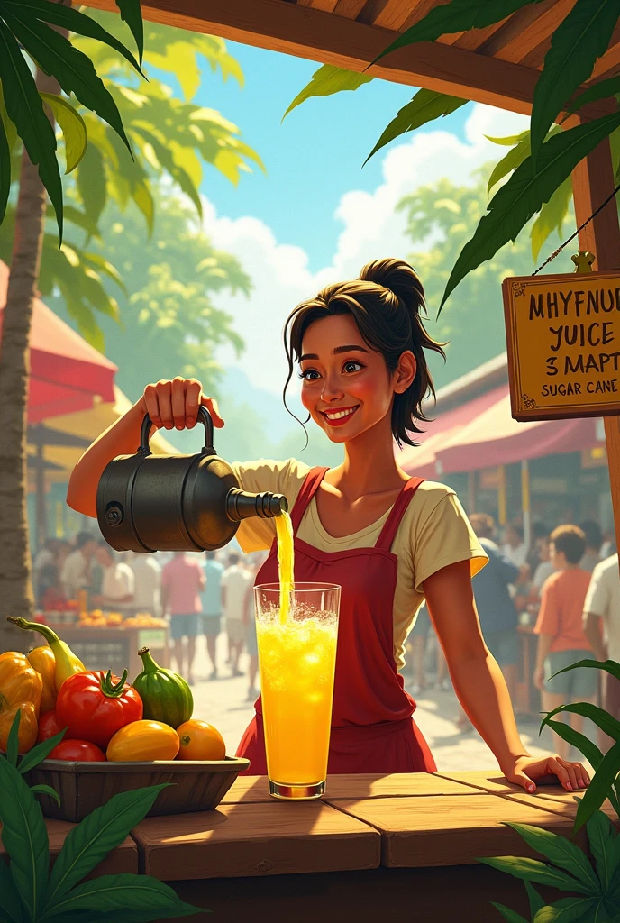Make the background where some micheladas are being prepared