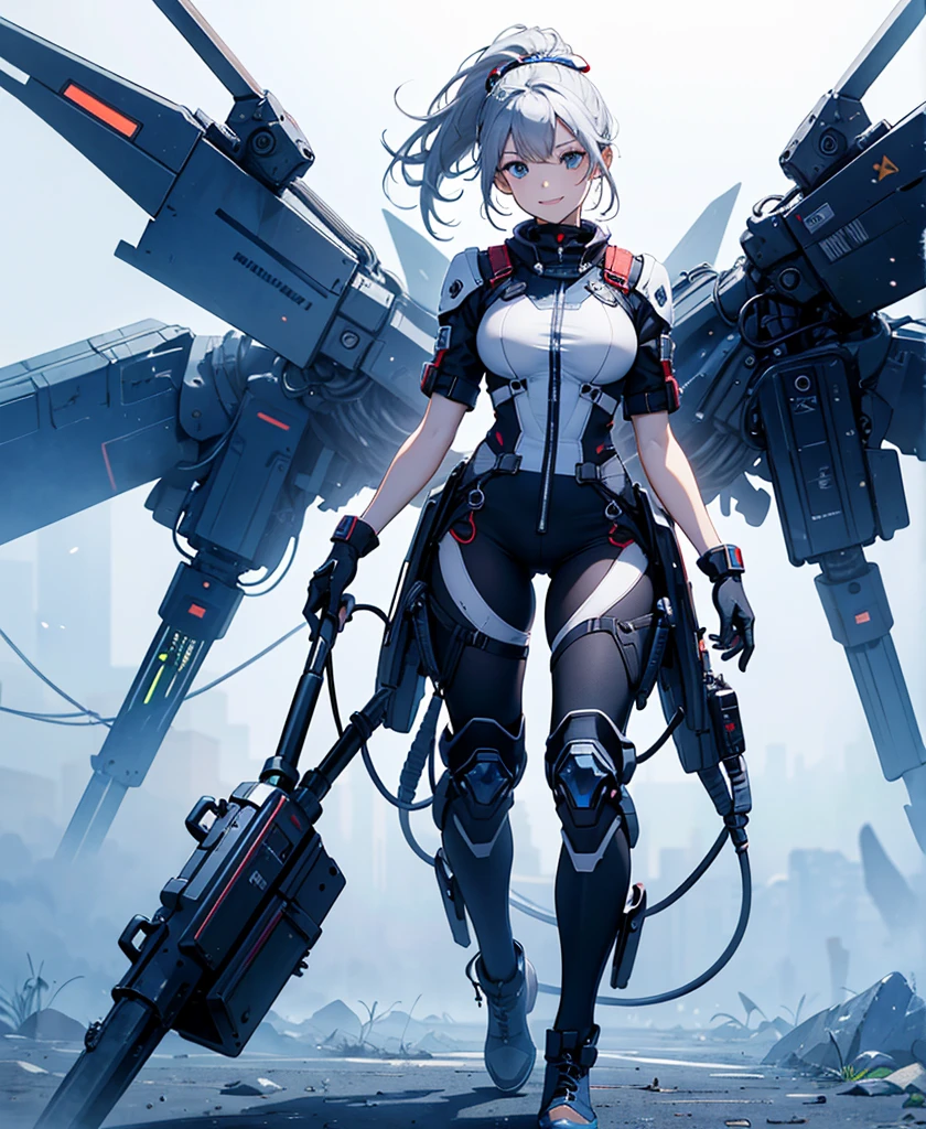 In the awe-inspiring world of science fiction, a skilled human pilot finds themselves firmly seated within the colossal frame of a towering mech, engaged in a fierce and relentless battle against hordes of extraterrestrial invaders. The backdrop that stretches before them is an ethereal and unearthly landscape, bathed in an otherworldly glow that casts a surreal and dreamlike ambiance. The composition, meticulously crafted in the unmistakable style of the legendary artist Masamune Shirow, captures the essence of a high-tech and futuristic era, pulsating with dynamic energy. This masterpiece of epic proportions unfolds in a captivating 16:9 aspect ratio, inviting the viewer to immerse themselves in a heroic storyline that pushes the boundaries of imagination.