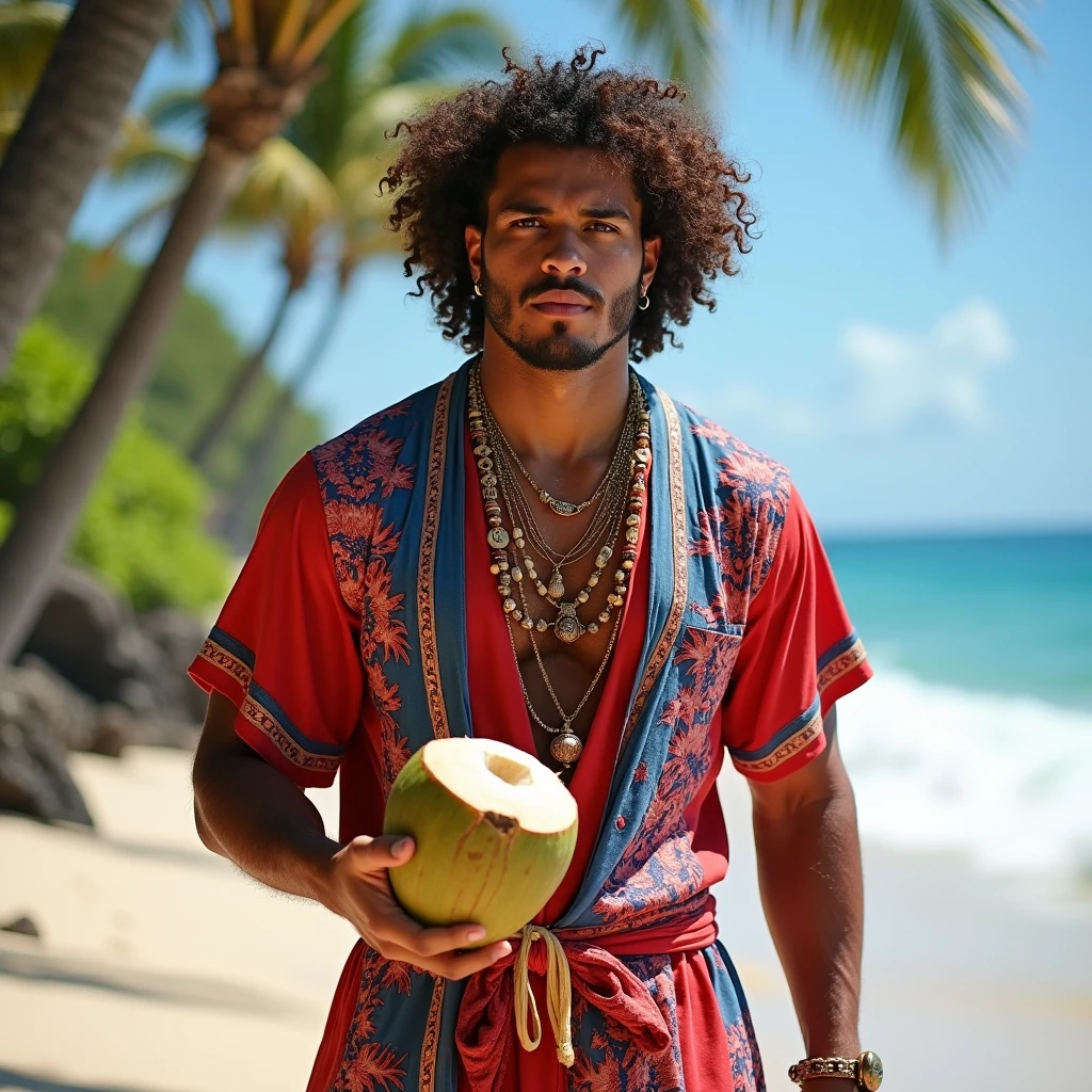 There's a black man wearing a hat and sunglasses on the beach, wearing sunglasses and a hat, foto do perfil, imagem de perfil, foto do perfil, 3 2 anos, wearing a travel hat, wearing wide sunhat, em uma praia tropical, wearing huge straw hat, imagem do avatar, qualidade alta, praia