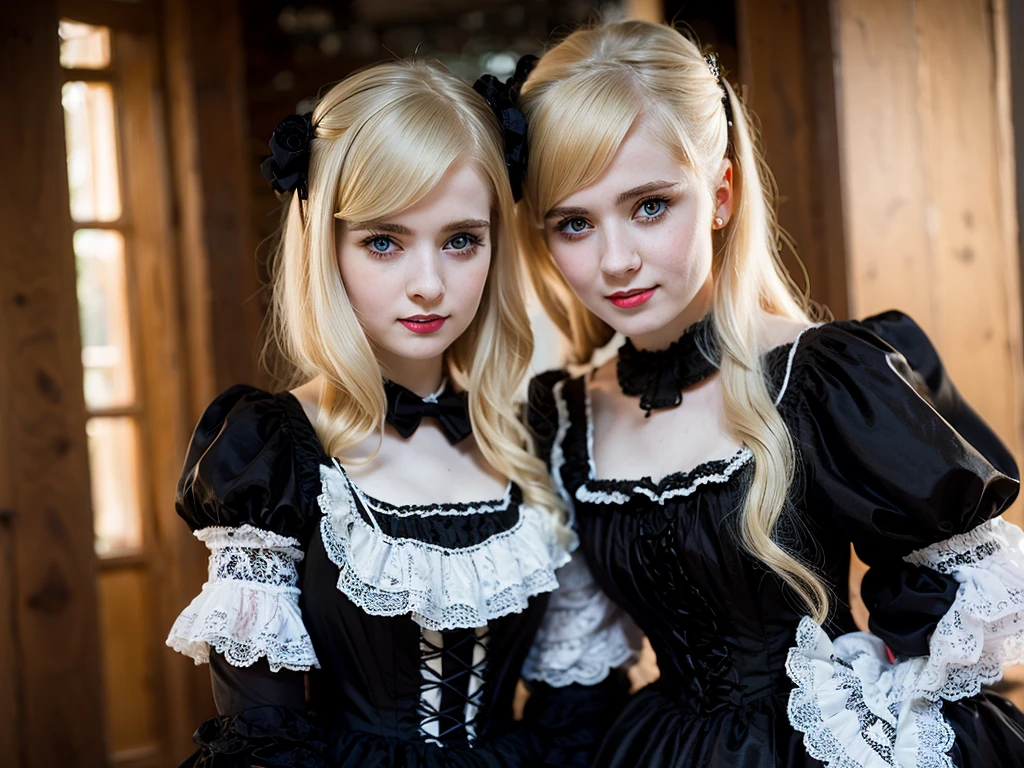 BLONDE KIDS CABELO LONGO, GOTHIC COM VELAS ACESSAS.