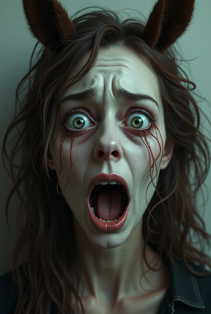 Shocking face men background horror
