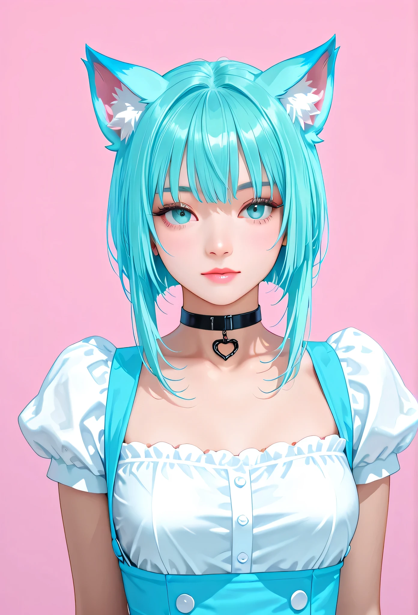 random hot and busty japanese girls, nekos, pastel color palette,