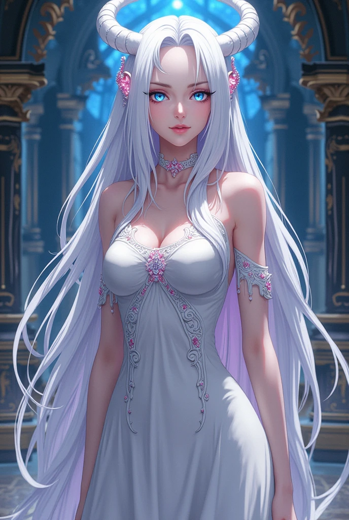 One girl, Long Hair、White Hair、Silver Hair.ギザギザなteeth.
Princess Teresa,White skin, large breasts, Pointy Ears, Blushing, masterpiece, とてもLong Hair, Gray Hair, Hime cut, Sparkle Effect, Background blur, Princess in a white dress、Princess Teresaは幽霊でギザギザなteethを持つ舌の長い巨胸な姫です。Embarrassed、White wax skin、Pale background、Dark room bed tongue, teeth, Sticking out tongue, The mouth is blue、Pink eyes, saliva,Ecstatic expression、My legs are being held down by tentacles