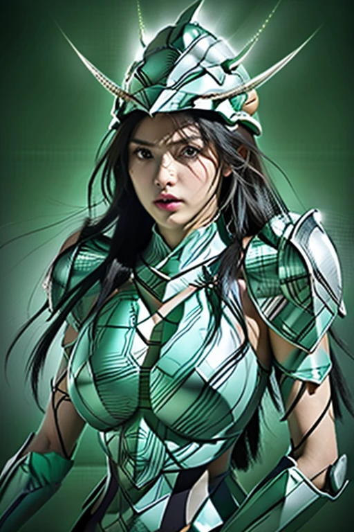 a cartoon image of a woman in a black outfit holding a sword, saint seiya, knights of zodiac girl, mystical anubis valkyrie, unreal engine render saint seiya, portrait knights of zodiac girl, mystical atlantean valkyrie, dragon shiryu, big boobs, gigantic boobs, busty, cleavage, show cleavage, Realism, Hyperrealism, UHD, masterpiece, ccurate, anatomically correct, super detail, high details, high quality, best quality, 8k, 16k