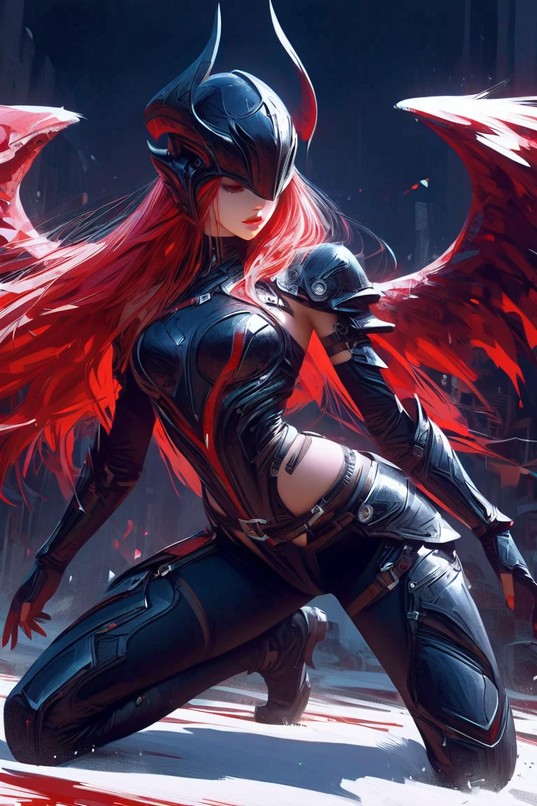 Black,chiaroscuro, Ray tracing, movie lighting, cowboy shooting, 8K, Yes, Super details, precise, best quality, Award-winning, Award-winning, A High resolution, masterpiece, high detail,guweiz on artstation pixiv, Popular topics on artstation pixiv, Detailed number concept art, author:Yang Jie, 2. 5D CGI anime fantasy artwork,ultra high definition,8K ,Realistic skin texture,chiaroscuro, Ray tracing, movie lighting, 8K, Yes, Super details, precise, best quality, Award-winning, Award-winning, A High resolution, masterpiece, high detail,in the snow,Clear,masterpiece, best quality, 8K, number, 1 girl, alone, stand up, hair accessories, Red eyes, Heartless expression, Bloodstained mechanical parts, electric wire, cable, failure effect, scary, Science fiction, futuristic, The background inside is darker, neon lights, cyberpunk characters, surreal, Strange, Disturbing, spine-chilling, scary, western metal,Red eyes,发Black,black long gloves,One-piece Pants,leggings,Highlight her graceful figure,Wrap the whole body and stand up,symbiont,((Raised sexy)),Jumpsuits,Red eyes,Venom Possession,发Black,black long gloves,One-piece Pants,black one piece,Blood-red eyes,best quality, High resolution, super detailed, Vivid texture, mask, Bangs,wear socks,tears,Covered in black slime