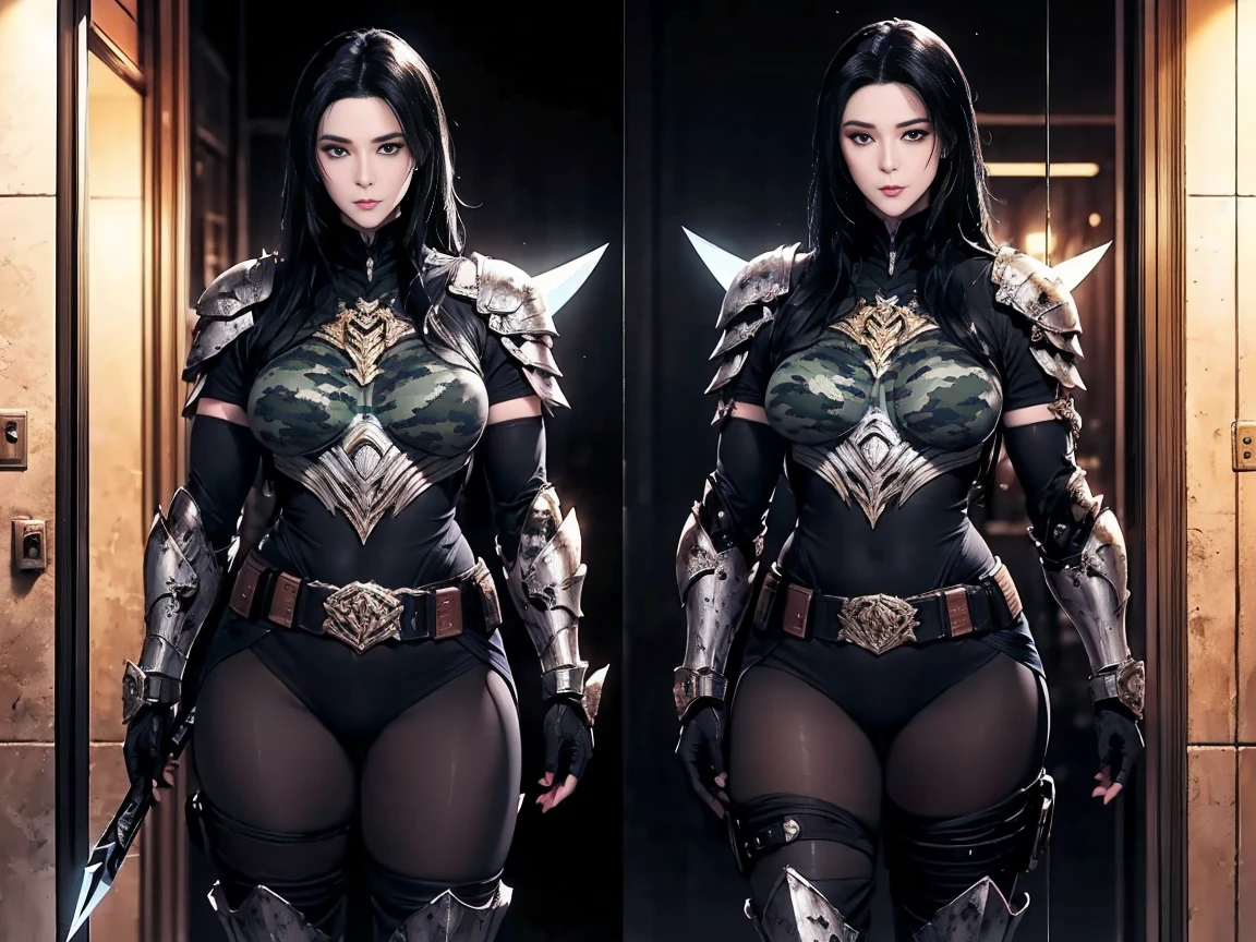 a beautiful girl in a venomous black and gold suit,detailed face,detailed eyes,detailed lips,beautiful black hair,dramatic lighting,digital art,concept art,intricate detail,hyper realistic,8k,ultra-detailed,photorealistic,vibrant colors,chiaroscuro lighting