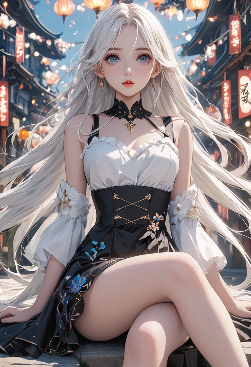 ((best qualtiy)), ((tmasterpiece)), (detail:1.4), Beautiful cyberpunk female images,hdr(HighDynamicRange),Ray traching,NVIDIA RTX,Hyper-Resolution,illusory 5,sub surface scattering,PBR textures,post-proces,Anisotropy Filtering,depth of fields,maximum definition and sharpness,Many-Layer Textures,Albedo e mapas Speculares,Surface coloring,Mitsu-Accurate simulation of material interactions,perfectly proportioned,rendering by octane,Two-colored light,largeaperture,Low ISO,White balance,Rule three points、8K raw data、Beautiful bright blue pupils,off-the-shoulder clothes,Fine pupils,Delicate face and eyes,long eyelasher,Blushlush,Delicate and fluffy hair,pink lip,Pure,Cute face,Sweet girl,Artistic sense,Casual wear,Advancedsense,butterflys,Cherry blossom petal,Beautiful hair accessories,Long hair and waist,Hair fluttering in the wind,Snow-white fox ears,curlies,Snow-white fluffy tail,Positive light,The light from the back window is backlighted