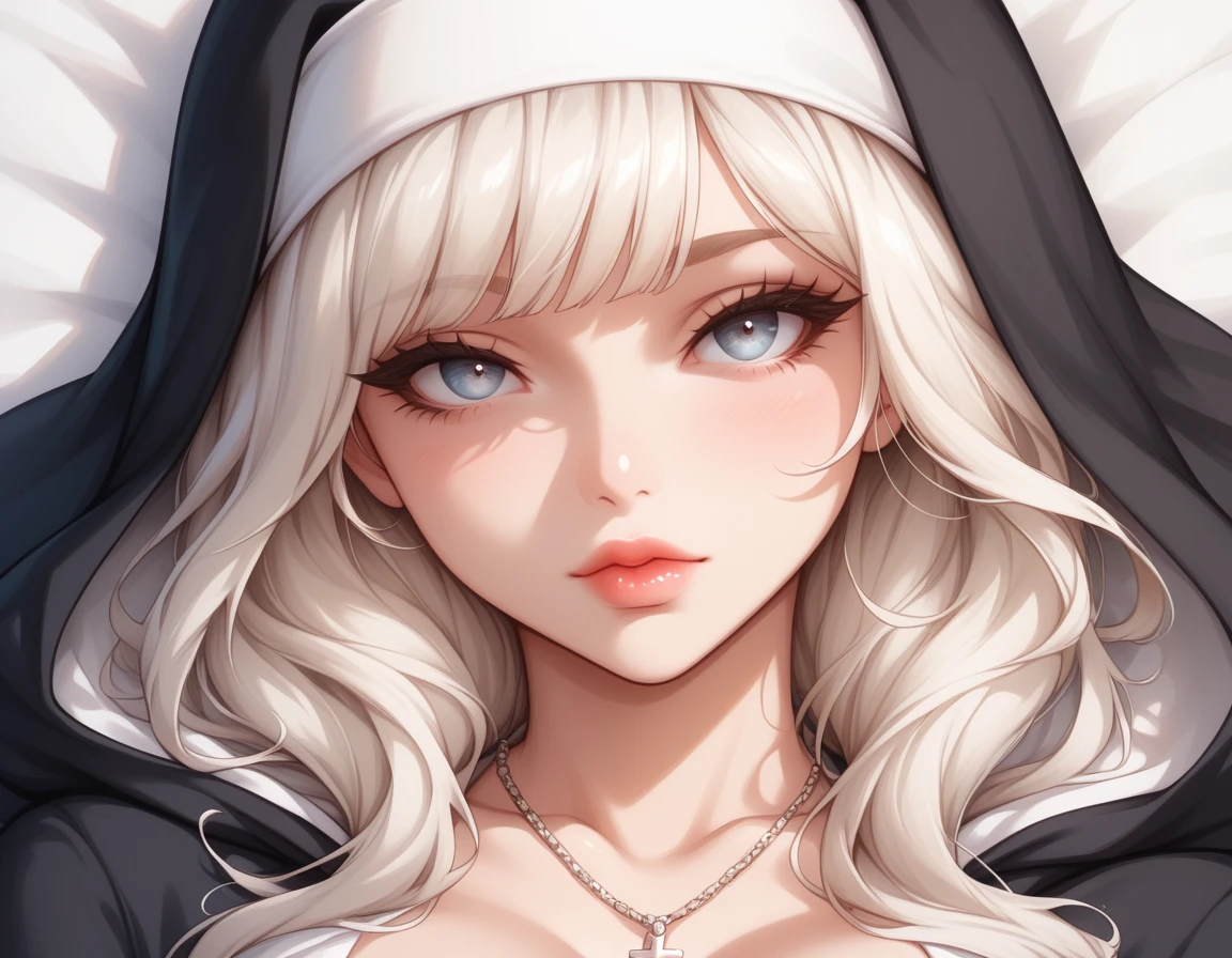 ((Лучшее качество)), ((шедевр)), (подробный), sexy nun with big breasts