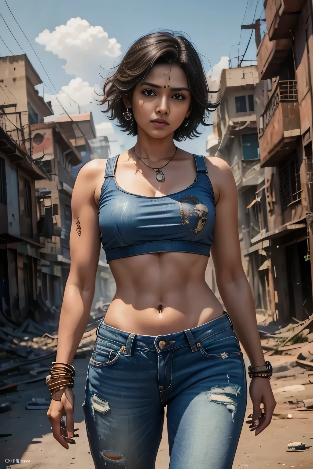amala paul, working like slum women with dusty and poor clothes, slum location, open construction, full of slum people, lust look, looks like 45years women, looks like slum women, indian women, indian slum, indian dress, slum women, realistic look, gorgeous woman with wavy hair detailed alluring eyes Thigh gap long sexy legs wearing tiny shorts tshirt in beautiful futuristic cyberpunk+ city, mist, wet, raining, best quality masterpiece, photorealistic, detailed, 8k, HDR, shallow depth of field, broad light, high contrast, backlighting, bloom, light sparkles, chromatic aberration, sharp focus, RAW color photo