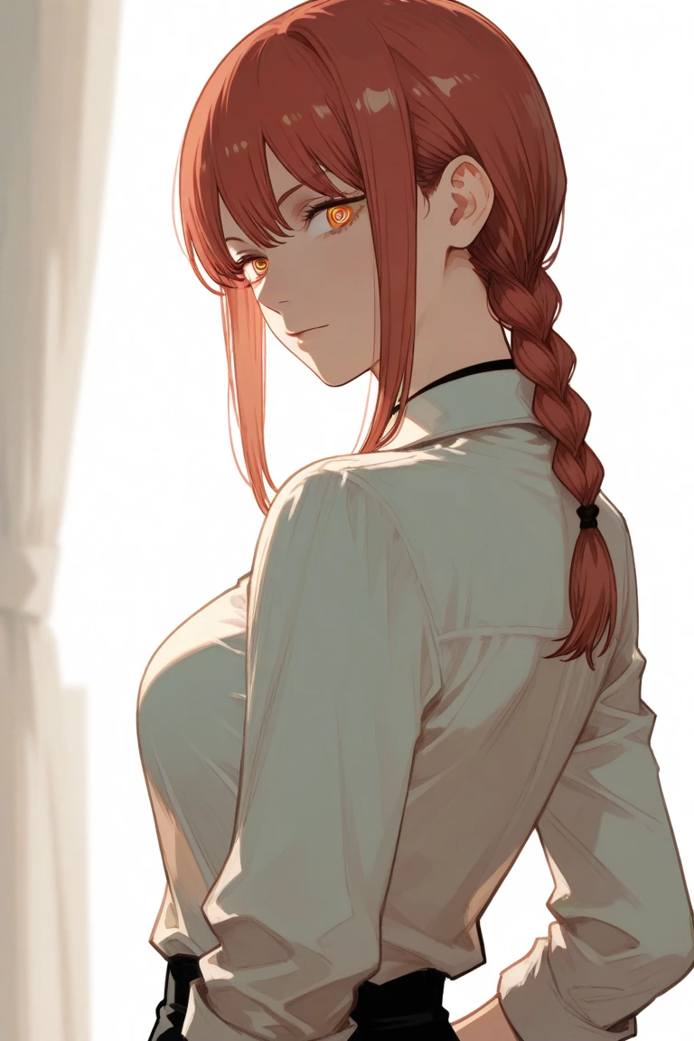 score_9, score_8_up, score_7_up, score_6_up, score_5_up, score_4_up, best quality, uncensored, Makima, maroon hair, braided ponytail, ringed eyes, yellow eyes, naughty face, shiny skin, sweating, BREAK (masterpiece:1.2), best quality, high resolution, unity 8k wallpaper, (illustration:0.8), (detailed eyes:1.3), perfect lighting, extremely detailed CG, (perfect hands, perfect anatomy), porn, 3d, licking dick, kneeling, from side, large aerola, dark nipples, red lips, big balls, veiny penis, tongue out, horny face, ahegao,