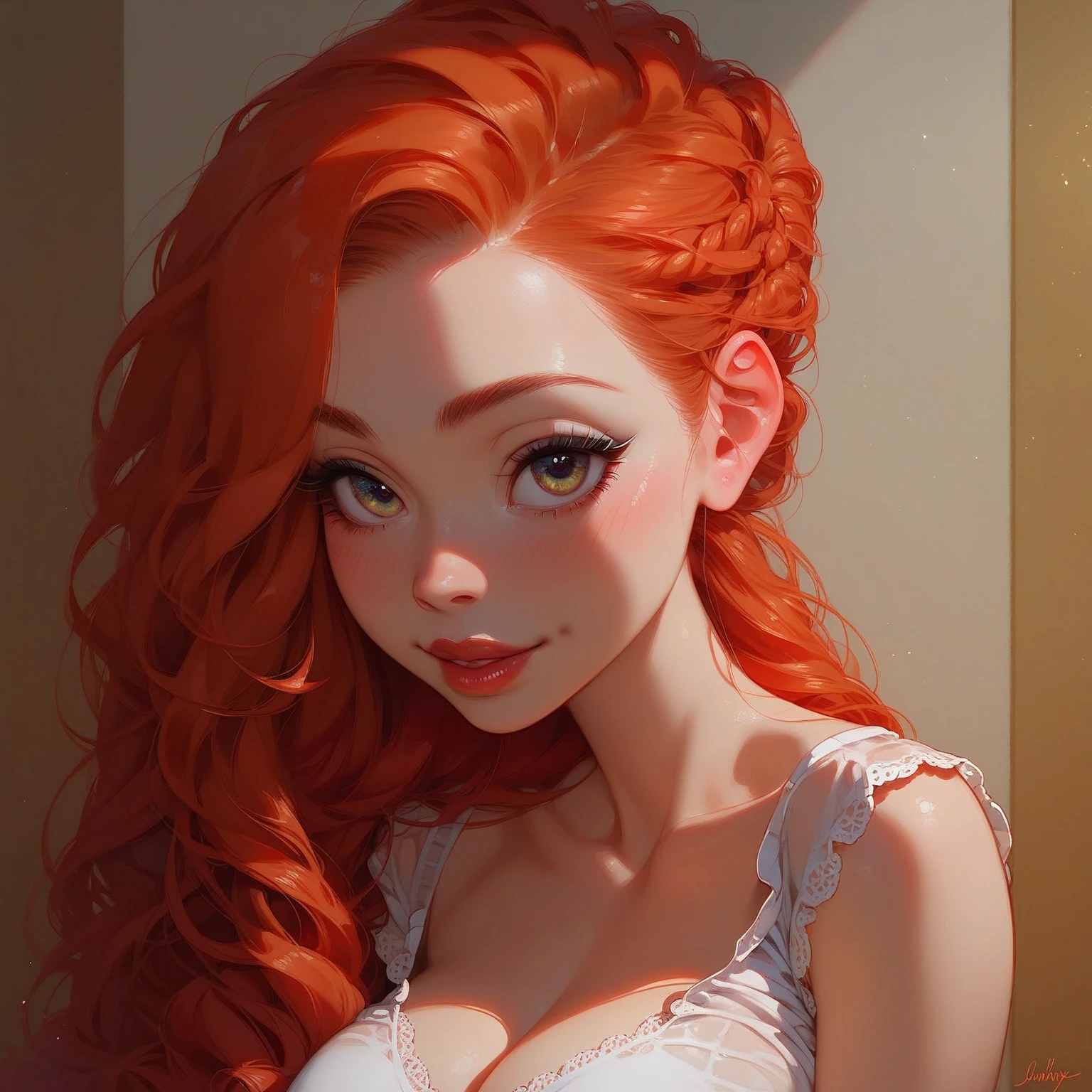 (JessicaWaifu:1),1girl, cute, looking at viewer, (jessica rabbit wavy red hair, blue eyes), (red dress), (strapless dress, elbow gloves, orgasm face, red lips, makeup, cleavage), ((extremely curvy)), sexy, leaning forward, breast focus, sexy face, charming face,(detailed ladscape, backstage, dressing room, glamour:1.2), (background), (dynamic_angle:1.2), (dynamic_pose:1.2), (rule of third_composition:1.3), (dynamic_perspective:1.2), (dynamic_Line_of_action:1.2), solo, wide shot,(masterpiece:1.2), (best quality, highest quality), (ultra detailed), (8k, 4k, intricate),(full-body-shot:1), (Cowboy-shot:1.2), (50mm), (highly detailed:1.2),(detailed face:1.2), detailed_eyes,(gradients),(ambient light:1.3),(cinematic composition:1.3),(HDR:1),Accent Lighting,extremely detailed CG unity 8k wallpaper,original, highres,(perfect_anatomy:1.2) ,SAM YANG, 3DMM, Detailedface, Detailedeyes