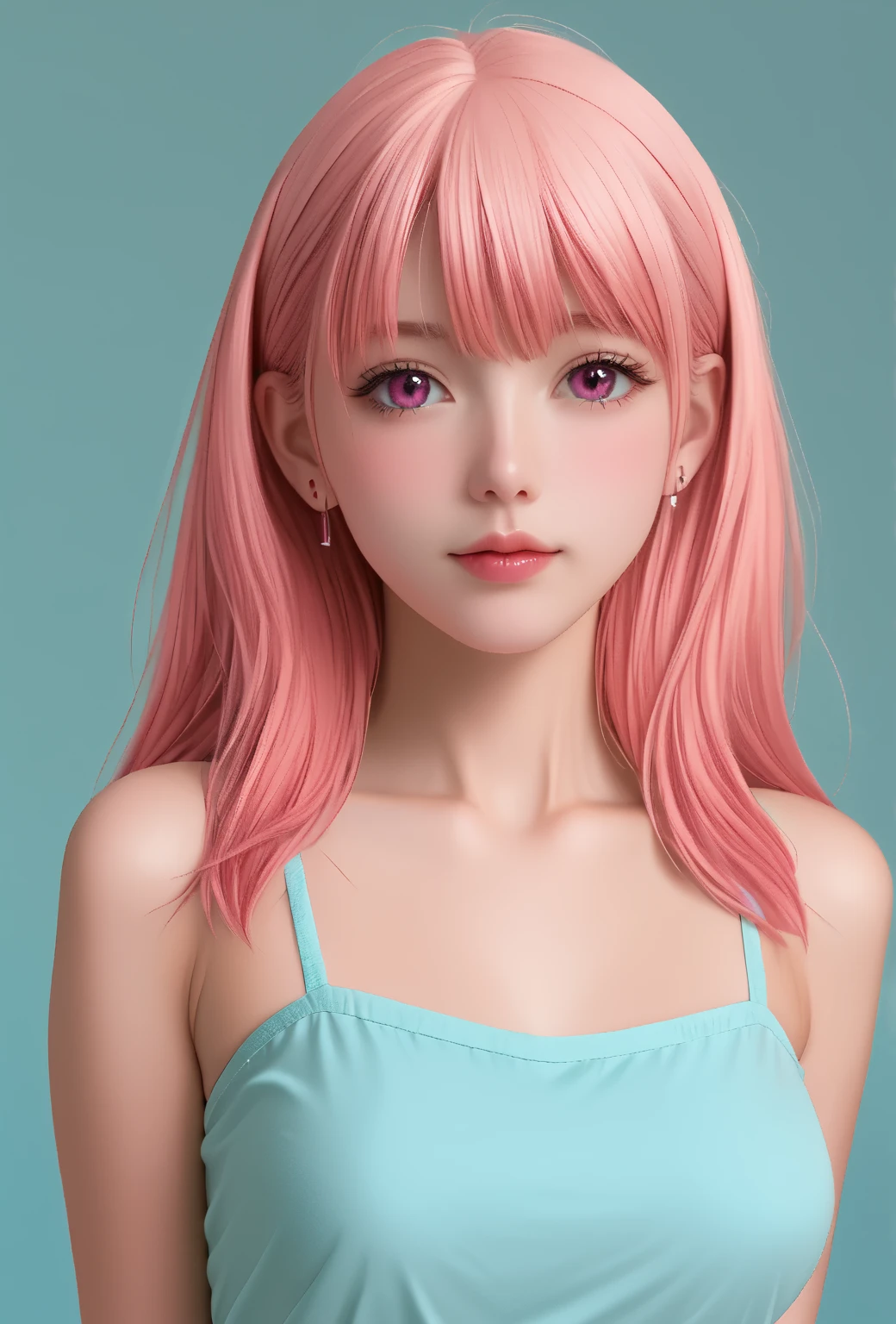 a close up of a person with purple hair wearing a yellow top, inspired by Sim Sa-jeong, wavy hair yellow theme, realistic. cheng yi, with very highly detailed face, kawaii realistic portrait, 🤤 girl portrait, long glowing ethereal hair, detailed hair foggy, inspired by Russell Dongjun Lu, 16k upscaled image, realistic hair, dynamic wavy hair, (huge breast:2.5)