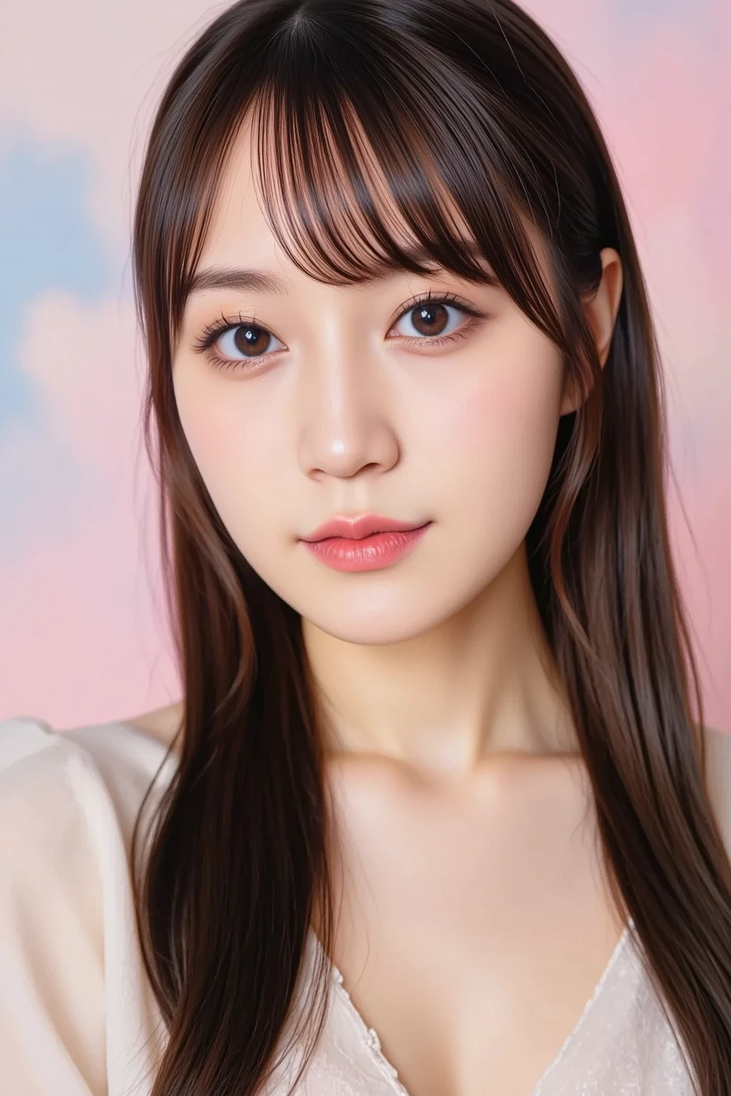High quality, perfect face, neat and clean girl, OL, pure Japanese characteristics, meets all the following requirements
#A little plump
#light makeup
#Small breasts
#Natural and realistic eyes
#office
#Black business suit(White blouse underneath。Knee-length tight skirt。)
#Beige pantyhose
#Black pumps
#Full body images