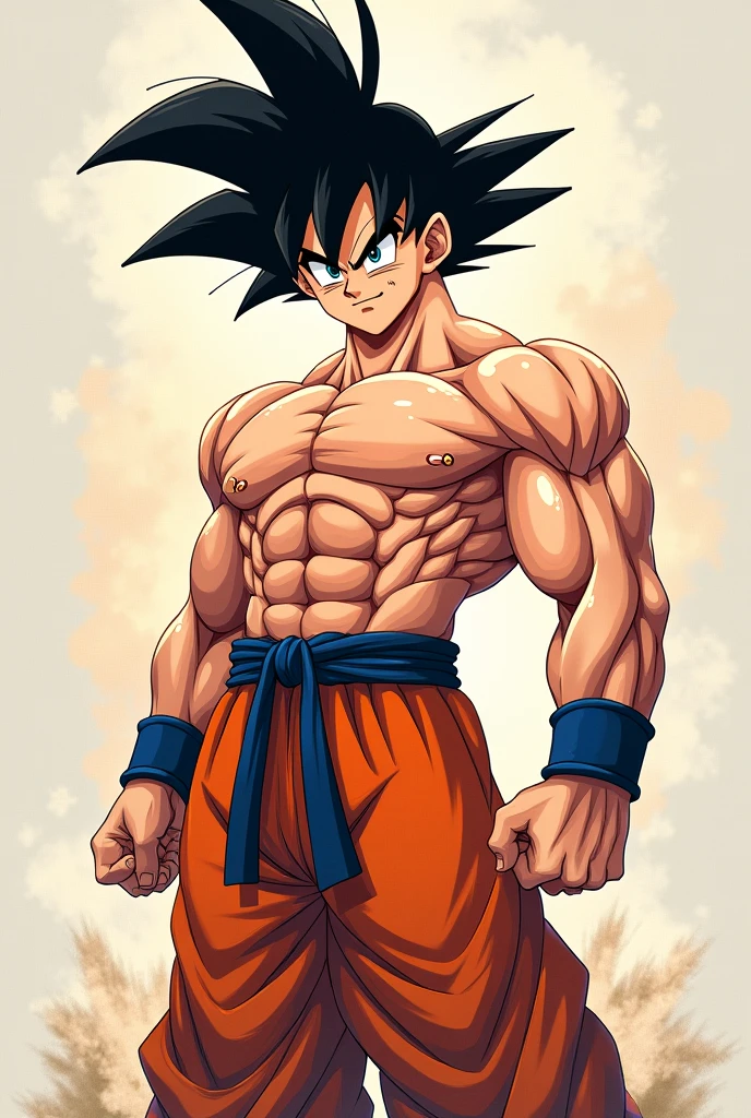 Guku sexy muscular thigh Goku naked muscle