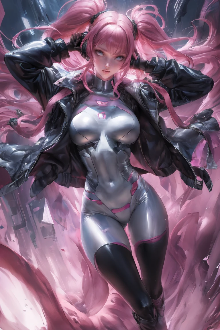(masterpiece), (full body, full entire body), realistic, (portrait of Rosé Blackpink), voluptuous body, unclothed, neon genesis evangelion pilot, beautiful face, cute face, sunlight, cinematic light, bangs, a beautiful woman, serious looking, dynamic pose, beautiful eyes, perfect eyes, perfect anatomy, very cute, princess eyes , (hazel eyes) , Ulzzang makeup, (frame the head), Centered image, stylized, bioluminescence, 8 life size,8k Resolution, black and pink jedi costume, human hands, wonder full, elegant, approaching perfection, space station background, dynamic, highly detailed, character sheet, smooth, body is symmetrical and balanced, stunningly beautiful woman, detailed hairstyle, Lisa Blackpink, ChilloutMix, Korean Doll Likeness, alphonse mucha inspired --auto --s2